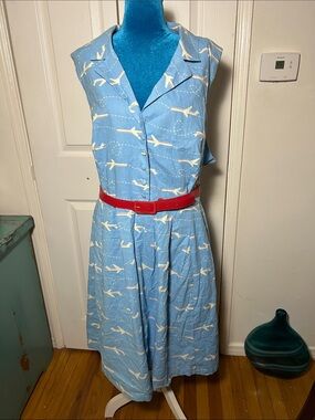 NWOT ModCloth Airplane Midi Dress Women’s 28